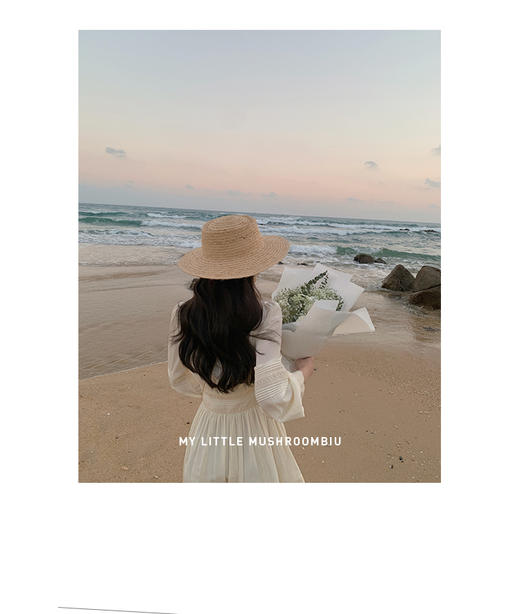 金蘑菇菇【北岛幻想曲】这个春天在等的那条小白裙收腰连衣裙 商品图6