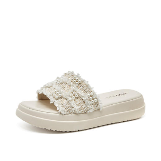 凉拖鞋女2022夏季新款休闲百搭平底外穿拖鞋仙女风时尚珍珠气质女鞋 商品图4