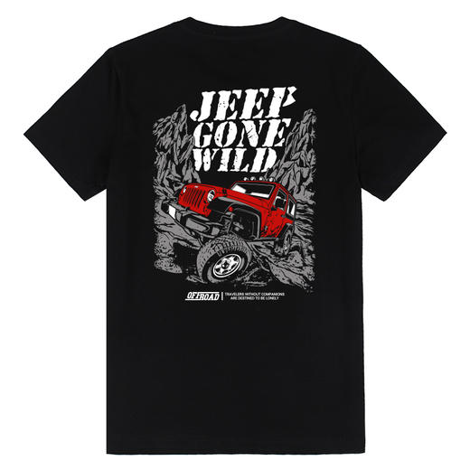 自由基地FREEBASE越野车攀爬牧马人图案印花夏季短袖全棉休闲T恤 NMT-1839 商品图3