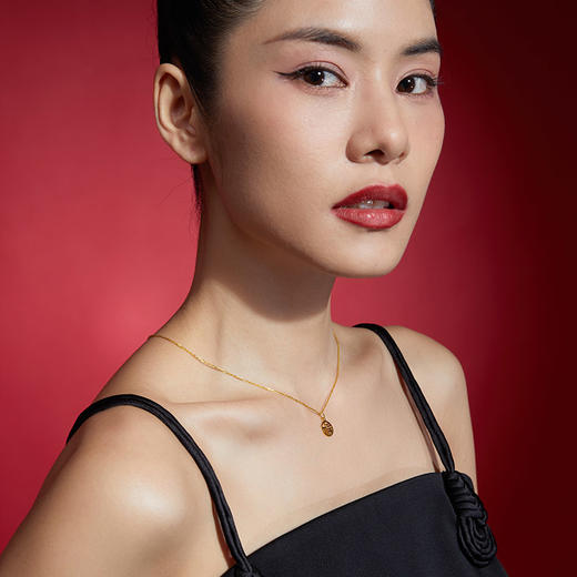 周六福黄金吊坠女计价5G金国潮国韵福牌挂坠颈饰岁岁有福无极金 商品图4