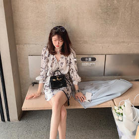 金蘑菇菇【春甜杜桑 印花系列】定制花色！法式碎花连衣裙