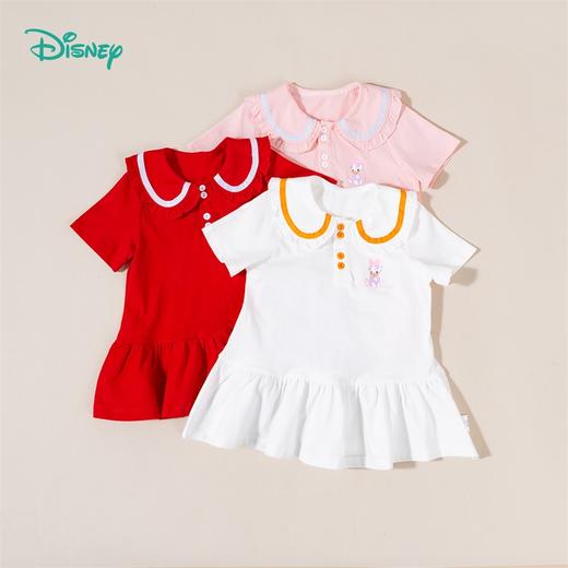 迪士尼夏季新品女童娃娃领可爱短袖连衣裙 商品图9