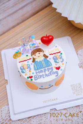 1027CAKE| 手绘蛋糕 小女孩