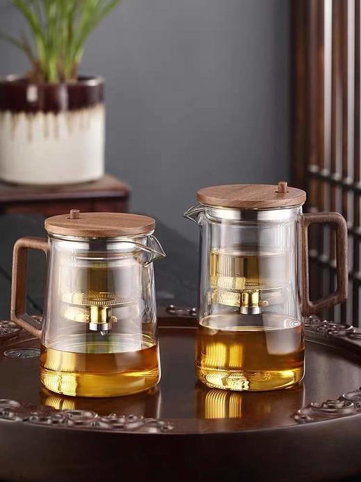 【胡桃木飘逸杯】按压式茶水分离（泡茶壶/极简禅意茶具）仅茶壶不含茶杯   （简单便携战鑫老师出门必备） 商品图1