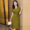ASE-2392    V领时尚气质优雅百搭真丝连衣裙 商品缩略图1