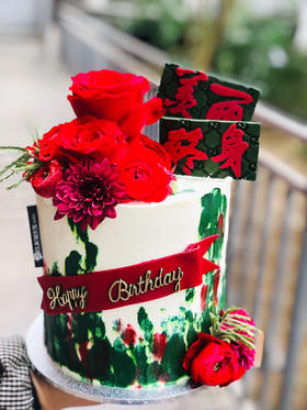 终身美丽（六寸加高+翻糖装饰）