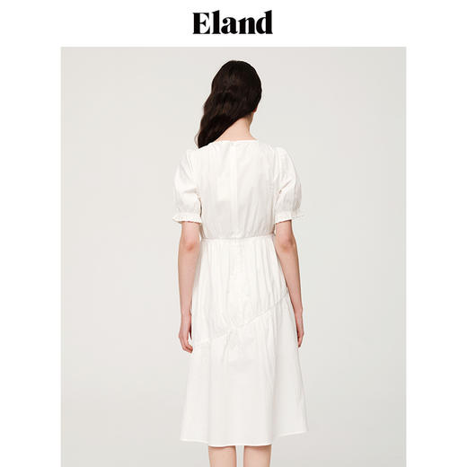 ELAND衣恋简约风褶皱设计长款连衣裙EEOWC25N5C 商品图1