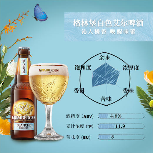 【部分地区预售，现货48h发货】Grimbergen格林堡系列艾尔精酿啤酒330ml*6瓶小麦酒 商品图3