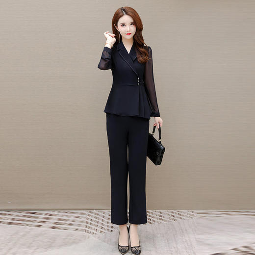 YWE 31H6056时尚高档两件套装雪纺衫裤子 商品图2