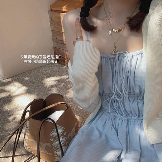 金蘑菇菇【春日幻想】设计感多版本法式温柔风吊带连衣裙 商品图7