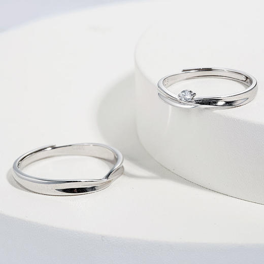 【相守对戒】Fanci范琦银饰对戒925银男女款对戒活口对戒刻字情侣生日礼物 商品图1