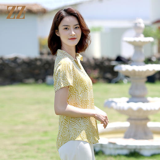 佐尔美夏季新款 桑蚕丝真丝弹力双乔衬衫女E12CS54 商品图3