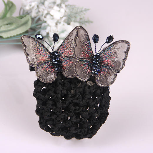 头花韩版蝴蝶发网职业盘发网兜头饰 商品图3