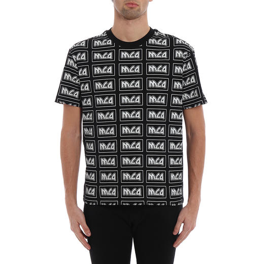 MCQ 麦昆 男士标志印花棉质圆领短袖T恤 黑色 291571 RMT30 1000 商品图1