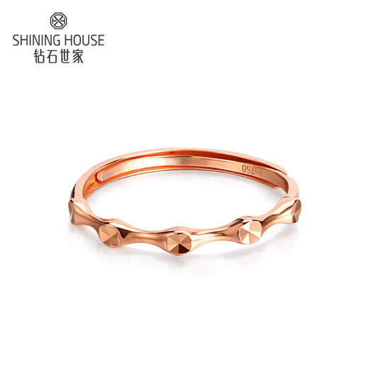 【时尚K金】钻石世家18K金新品时尚素金女戒（约1.16±0.1克） 商品图0