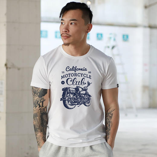 自由基地机车摩托车图案motorcycles美式复古印花潮男圆领半袖T恤 NMT-1860 商品图0