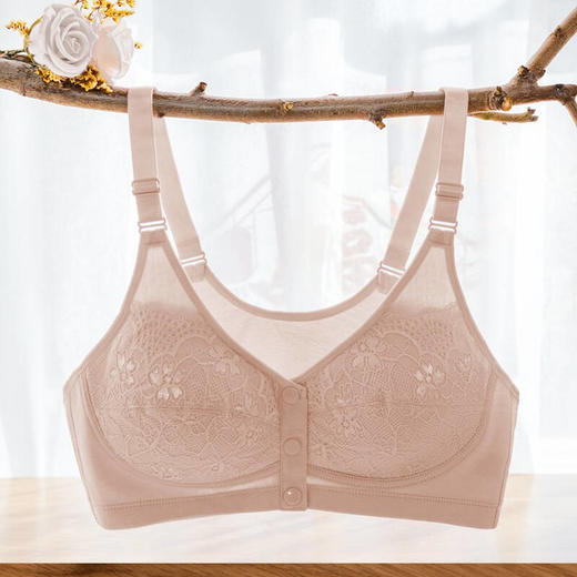 小护士无钢圈文胸中老年棉质胸罩内衣 大码前扣妈妈可调节文胸内衣SMB042 商品图2