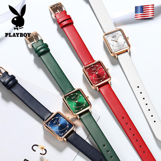 「天猫售价458」PLAYBOY花花公子品牌防水石英表礼盒套装手表女士女表 商品图3