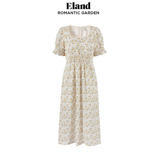 ELAND衣恋女士简约风方领设计小清新碎花连衣裙EEOWC25Q1N 商品图4