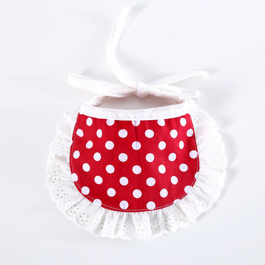 【双面设计 正反可戴】宠物猫咪小狗卡通波点格子花边熊小黄鸭围兜纯棉可爱口水巾项圈兔 商品图9