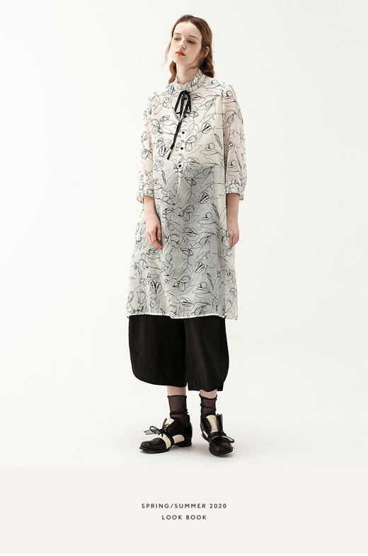 EIN言学院风蝴蝶结衬衫式连衣裙ED0403121 商品图5