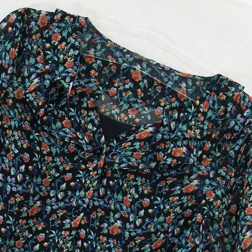 VIVIAN LIU R2233002春女装新款雪纺小碎花荷叶边两件套短袖上衣 商品图2