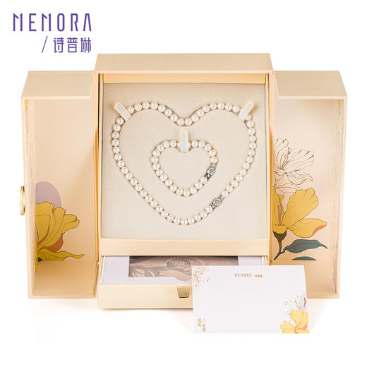 【玫瑰珍珠礼盒套装】玫瑰花银S925珍珠项链/手链送妈妈母亲节礼盒MEMORA诗普琳ZB203201&ZN208501（一口价） 商品图1
