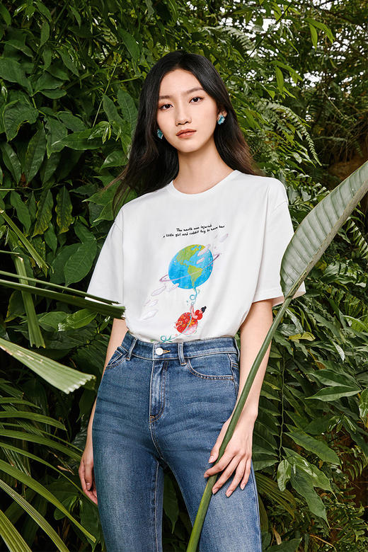 FIVE PLUS2022新款女夏装设计感复古牛仔喇叭裤女高腰长裤子2WN2061130 商品图2