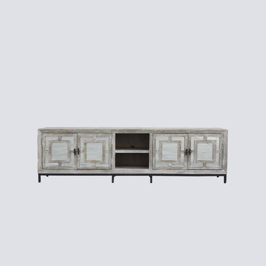 NS家居nsfurniture客厅进口美式实木镜面电视柜NSCB-26157B 商品图0