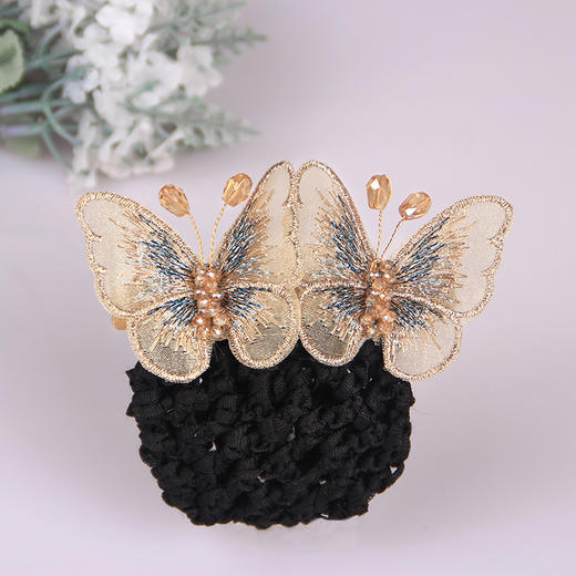 头花韩版蝴蝶发网职业盘发网兜头饰 商品图7