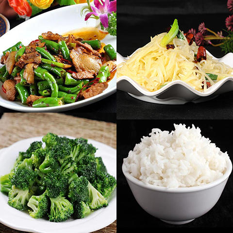 农家小炒肉+土豆丝+西蓝花+米饭 商品图0