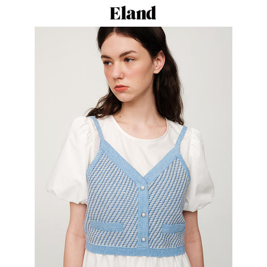 ELAND衣恋简约叠穿针织马甲连件套连衣裙EEOWC25N3B 商品图3
