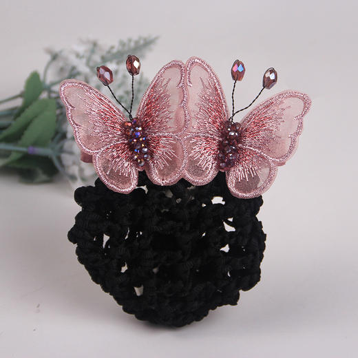 头花韩版蝴蝶发网职业盘发网兜头饰 商品图0