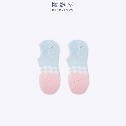 阪织屋夏季薄款透气低筒女袜绢丝撞色提花船袜ins潮173253226 / 174253244 商品图5