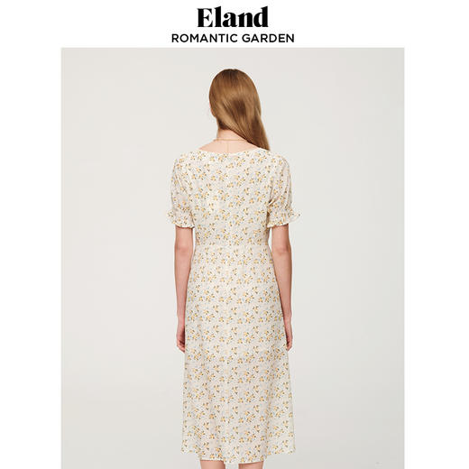 ELAND衣恋女士简约风方领设计小清新碎花连衣裙EEOWC25Q1N 商品图3