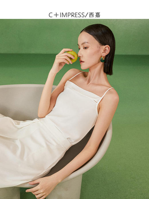 西嘉C+IMPRESS/西嘉【日本进口三醋酸】美背背心女别致后背交叉吊带T2202013
 商品图2
