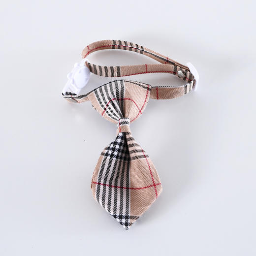 【宠物英伦风格子领结】领带可调节猫咪狗项圈颈圈铃铛配饰 商品图11