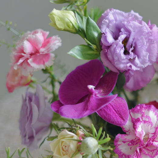 《紫鸢》蝴蝶兰绣球桔梗手提花篮 商品图4