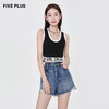 FIVE PLUS2022新款女春装字母标语针织衫女短款修身内搭背心2WN1034010 商品缩略图0