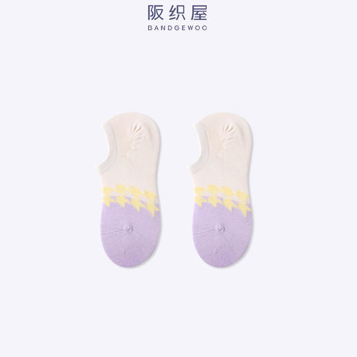 阪织屋夏季薄款透气低筒女袜绢丝撞色提花船袜ins潮173253226 / 174253244 商品图6