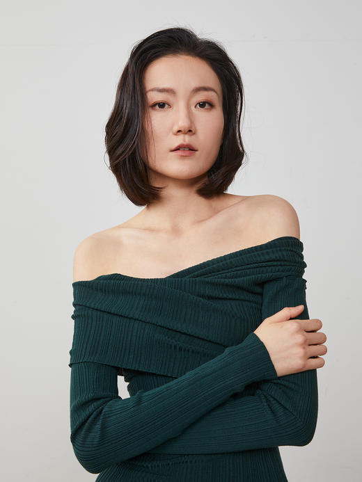 Semplicita | U21 绵羊毛多穿长袖针织上衣  [ 黑 墨绿 ] 商品图6