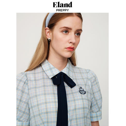 ELAND衣恋街头风格子中长款连衣裙EEOWC25N7B 商品图3