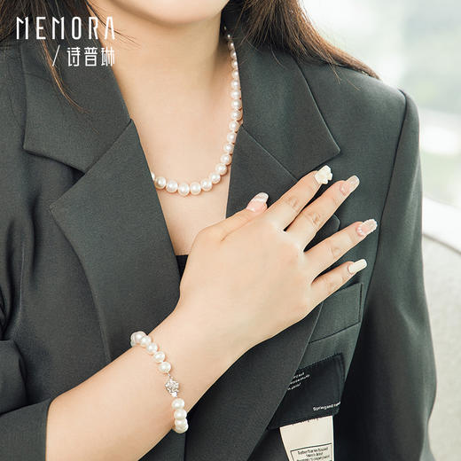 【玫瑰珍珠礼盒套装】玫瑰花银S925珍珠项链/手链送妈妈母亲节礼盒MEMORA诗普琳ZB203201&ZN208501（一口价） 商品图3