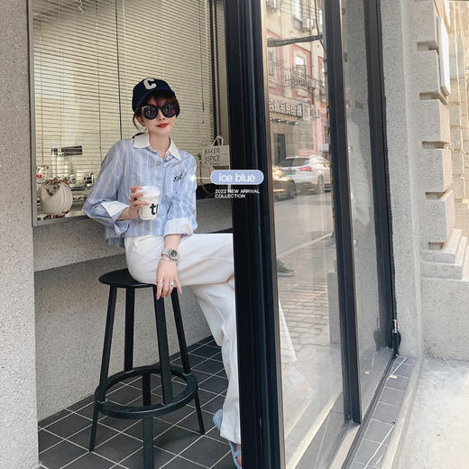 金蘑菇菇【Mulino日杂衬衫】青春洋溢超甜系百搭宽松条纹衬衫 商品图3