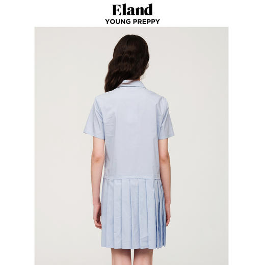 ELAND衣恋褶皱设计衬衣型连衣裙EEOWC25H1C 商品图2