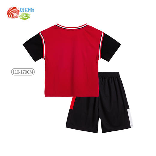 贝贝怡夏季新品儿童运动风套装男童清凉假两件短袖套装 商品图3