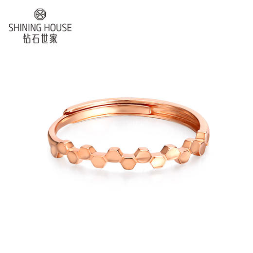 【时尚K金】钻石世家18K金新品时尚波点素金女戒（约1.51±0.1克） 商品图0