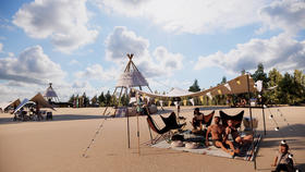 坛南湾不可过夜-6人位白金沙滩天幕客厅方形天幕天幕