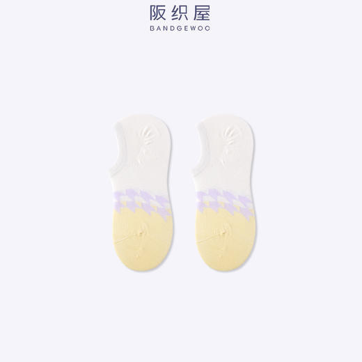 阪织屋夏季薄款透气低筒女袜绢丝撞色提花船袜ins潮173253226 / 174253244 商品图4