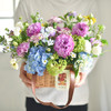 《紫鸢》蝴蝶兰绣球桔梗手提花篮 商品缩略图6